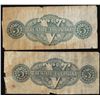 Image 2 : Lot of (2) 1863 $5 The State of Louisiana Baton Rouge, LA Obsolete Banknotes