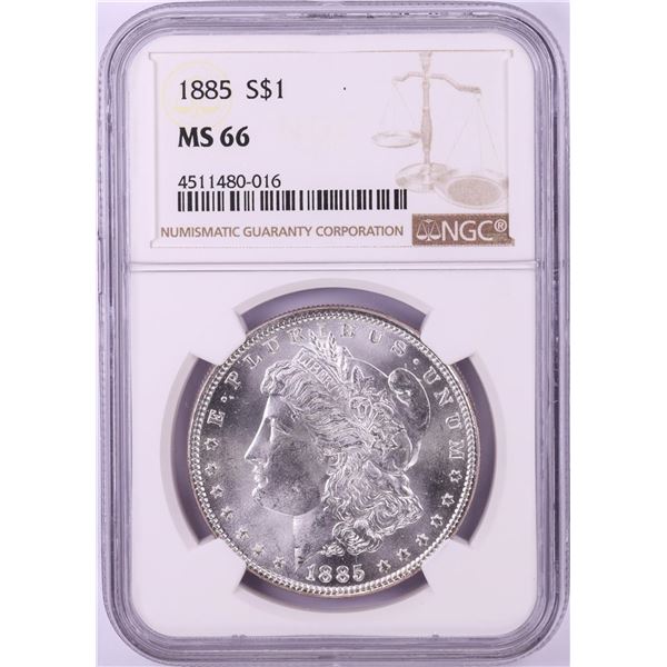 1885 $1 Morgan Silver Dollar Coin NGC MS66
