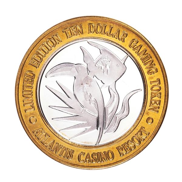 .999 Fine Silver Atlantis Casino & Resort Reno, NV $10 Limited Edition Gaming Token