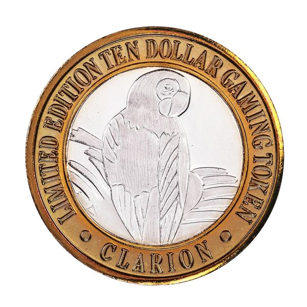 .999 Silver Clarion Hotel & Casino Reno, Nevada $10 Limited Edition Gaming Token