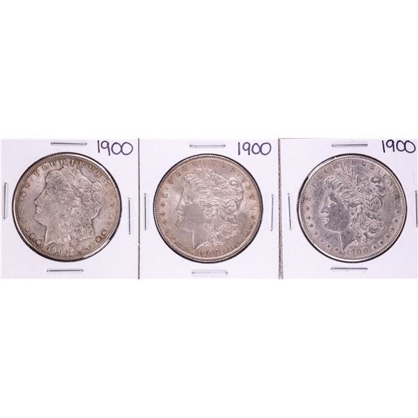 Lot of (3) 1900 $1 Morgan Silver Dollar Coins
