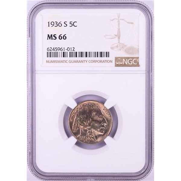 1936-S Buffalo Nickel Coin NGC MS66