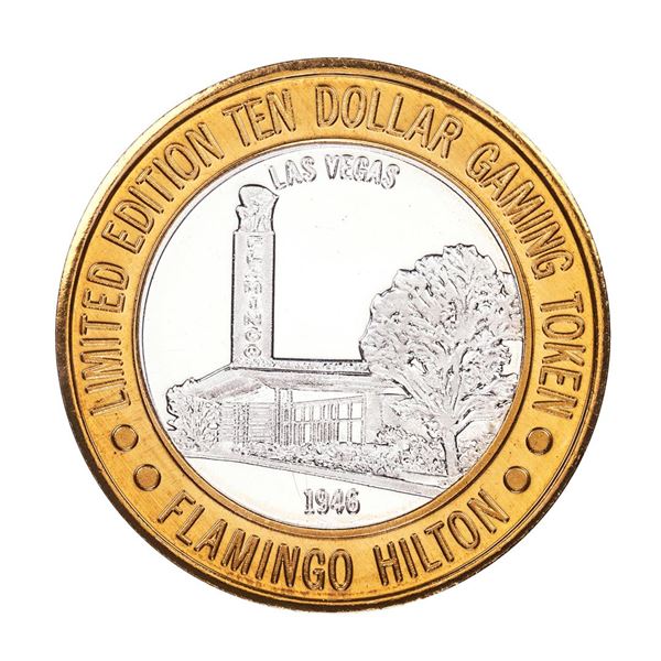.999 Silver Flamingo Las Vegas Nevada $10 Casino Limited Edition Gaming Token