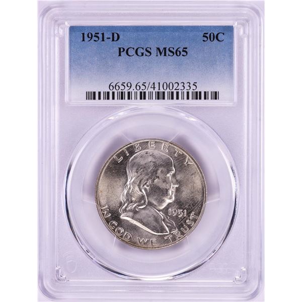 1951-D Franklin Half Dollar Coin PCGS MS65