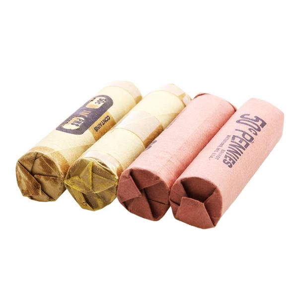 Lot of (2) 1958-P & 1958-D (50) Brilliant Uncirculated Lincoln Wheat Cent Coin Rolls