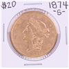 Image 1 : 1874-S Type 2 $20 Liberty Head Double Eagle Coin