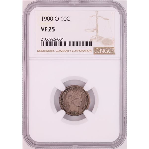 1900-O Barber Dime Coin NGC VF25