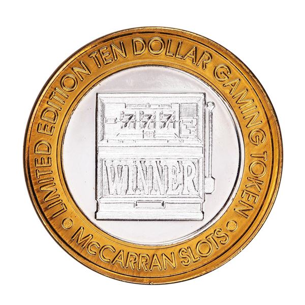 .999 Silver McCarran International Airport $10 Casino Limited Edition Gaming Token
