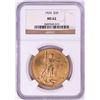 Image 1 : 1924 $20 St. Gaudens Double Eagle Gold Coin NGC MS62
