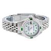 Image 4 : Rolex Ladies Stainless Steel Mother of Pearl Emerald & Diamond Datejust Wristwatch