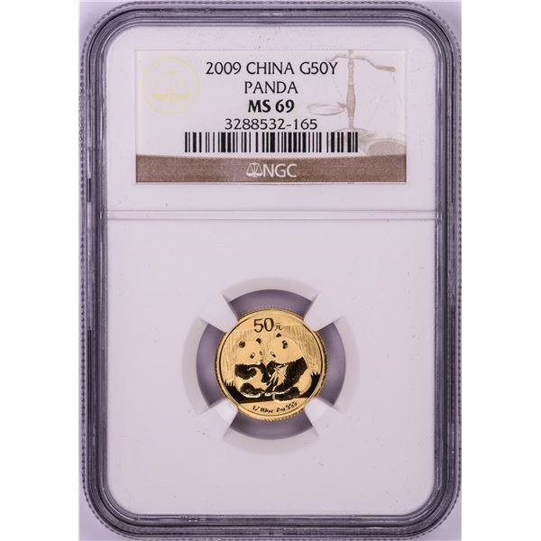 2009 China 50 Yuan Panda 1/10 oz. Gold Coin NGC MS69