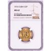 Image 1 : 1916 Cuba 5 Pesos Gold Coin NGC MS62