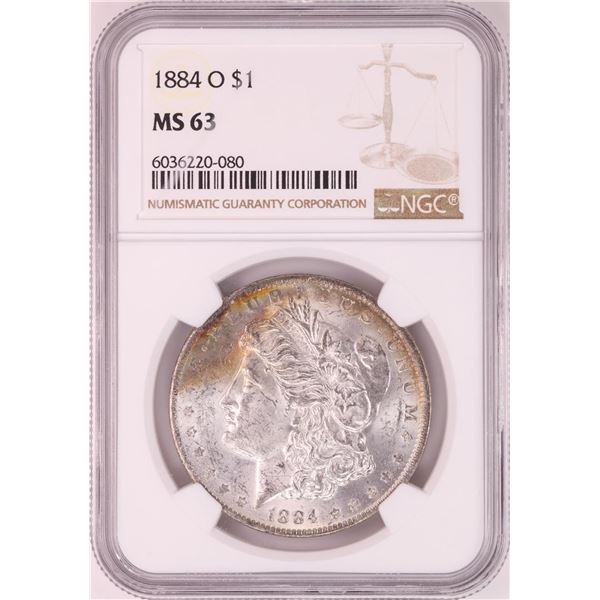 1884-O $1 Morgan Silver Dollar Coin NGC MS63 Great Toning