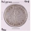 Image 1 : 1908 Philippines One Peso Silver Coin