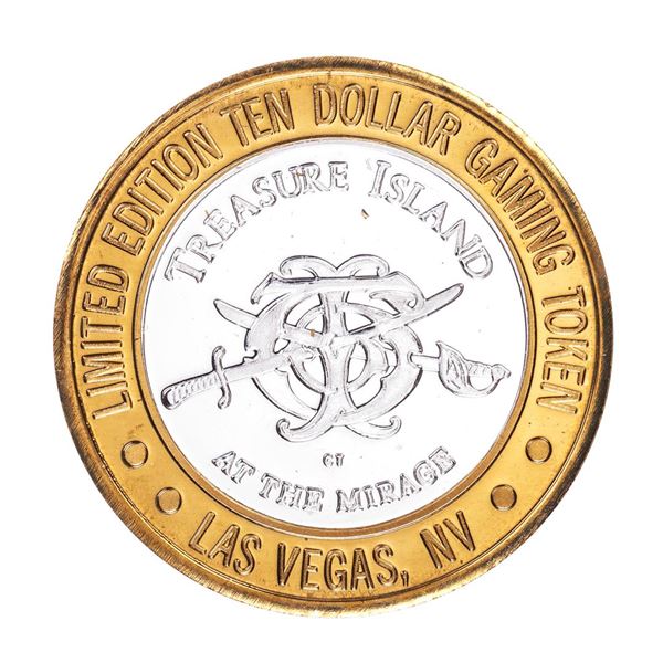 .999 Fine Silver Treasure Island Las Vegas, Nevada $10 Limited Edition Gaming Token