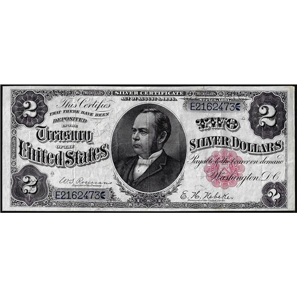 1891 $2 Windom Silver Certificate Note