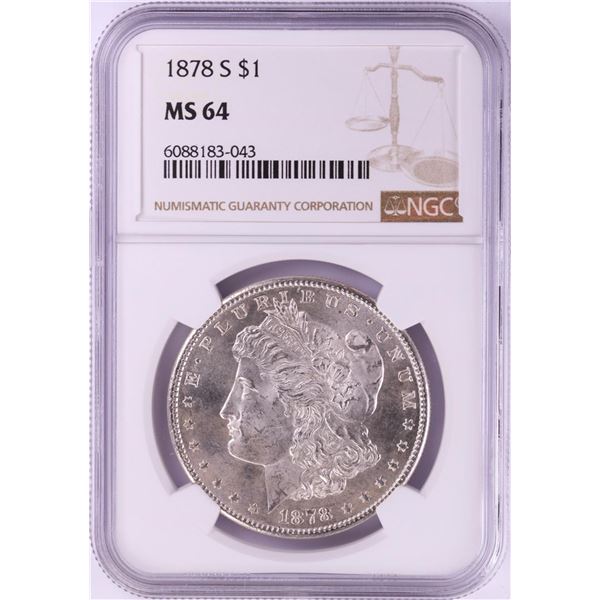 1878-S $1 Morgan Silver Dollar Coin NGC MS64