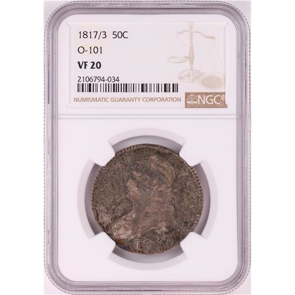 1817/3 Capped Bust Half Dollar Coin NGC VF20 O-101