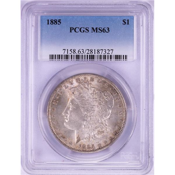 1885 $1 Morgan Silver Dollar Coin PCGS MS63