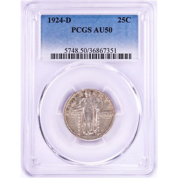 1924-D Standing Liberty Quarter Coin PCGS AU50