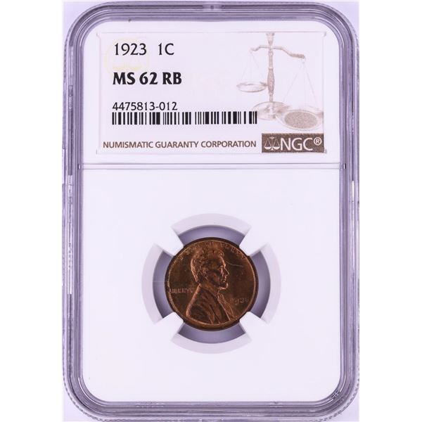 1923 Lincoln Wheat Cent Coin NGC MS62RB