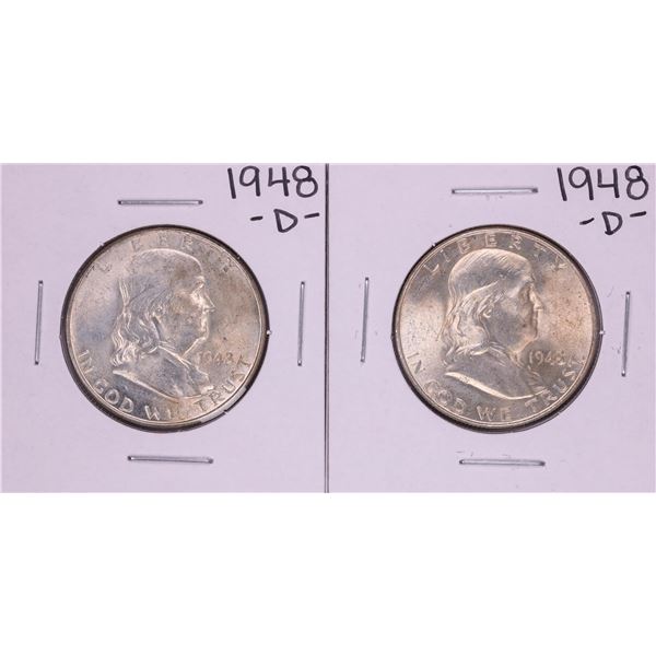 Lot of (2) 1948-D Franklin Half Dollar Coins