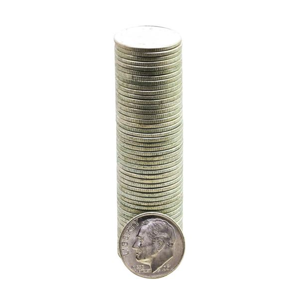 Roll of (50) Brilliant Uncirculated 1961-D Roosevelt Dime Coins