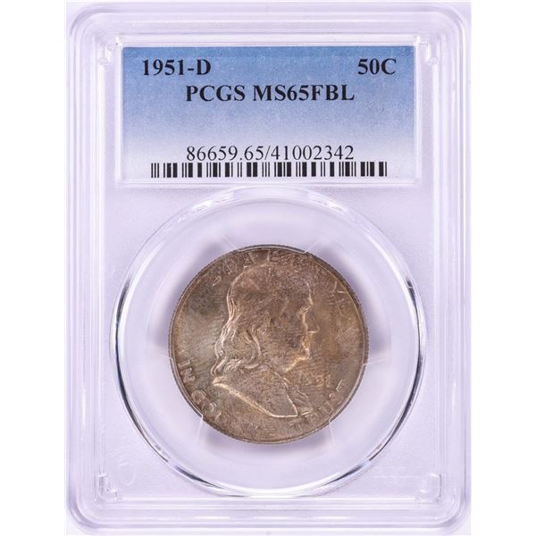 1951-D Franklin Half Dollar Coin PCGS MS65FBL