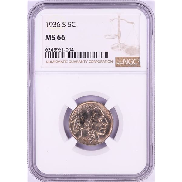 1936-S Buffalo Nickel Coin NGC MS66