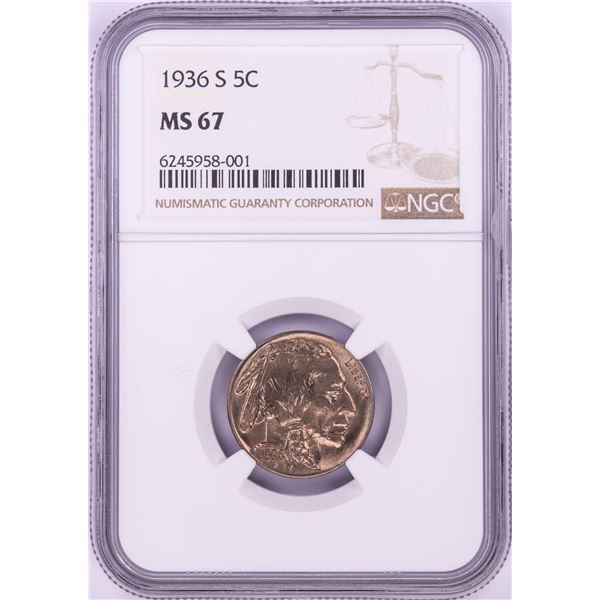 1936-S Buffalo Nickel Coin NGC MS67