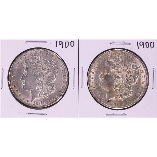 Lot of (2) 1900 $1 Morgan Silver Dollar Coins