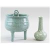 Image 2 : Lot of Two Japanese Ceramic Crackle Censer & Vase