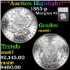 Image 1 : ***Auction Highlight*** 1885-p Morgan Dollar $1 Graded ms66+ By SEGS (fc)