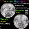 Image 1 : ***Auction Highlight*** 1883-o Near TOP POP! Morgan Dollar $1 Graded ms67 By SEGS (fc)