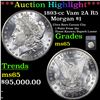 Image 1 : *HIGHLIGHT OF NIGHT* 1893-cc Vam 2A R5 Morgan Dollar $1 Graded ms65 By SEGS (fc)