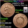 Image 1 : *HIGHLIGHT OF ENTIRE AUCTION* 1793 C-1 R3 Liberty Cap half cent 1/2c Graded xf45 By SEGS (fc)