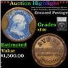 Image 1 : ***Auction Highlight*** 1862 Gault’s Encased Postage, EP-4A 1c Blue Franklin, Excellent Condition Gr