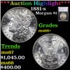 Image 1 : ***Auction Highlight*** 1881-s Morgan Dollar $1 Graded ms66+ By SEGS (fc)