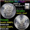 Image 1 : ***Auction Highlight*** 1885-p Morgan Dollar $1 Graded ms64+ dmpl By SEGS (fc)