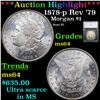Image 1 : ***Auction Highlight*** 1878-p Rev '79 Morgan Dollar $1 Graded ms64 By SEGS (fc)
