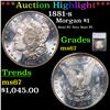 Image 1 : ***Auction Highlight*** 1881-s Morgan Dollar $1 Graded ms67 By SEGS (fc)