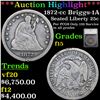 Image 1 : ***Auction Highlight*** 1872-cc Briggs 1-A Seated Liberty Quarter 25c Graded f15 By SEGS (fc)