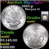 Image 1 : ***Auction Highlight*** 1885-p Morgan Dollar $1 Graded ms66+ By SEGS (fc)
