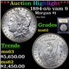Image 1 : ***Auction Highlight*** 1894-o /o vam 9 Morgan Dollar $1 Graded Select Unc By USCG (fc)