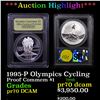 Image 1 : Proof ***Auction Highlight*** 1995-P Olympics Cycling Modern Commem Dollar $1 Graded GEM++ Proof Dee