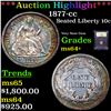 Image 1 : ***Auction Highlight*** 1877-cc Seated Liberty Dime 10c Graded Choice+ Unc By USCG (fc)