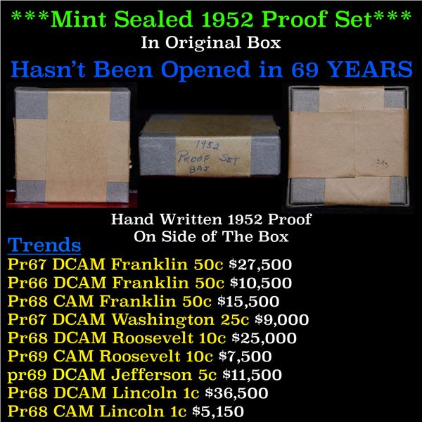 ***Auction Highlight*** Sealed 1952 Proof Set In Original Box (fc)
