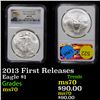 Image 1 : NGC 2013 First Releases Silver Eagle Dollar $1 Graded ms70 By NGC