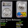 Image 1 : NGC 2013 First Releases Silver Eagle Dollar $1 Graded ms70 By NGC