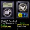 Image 1 : Proof 2001-P Capitol Modern Commem Dollar $1 Graded GEM++ Proof Deep Cameo by USCG